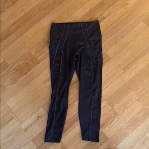 Nike Women's Yoga Dri-FIT Infinalon Luxe MetallicTrim Size L High-Waisted Black